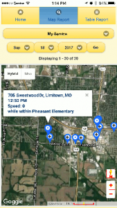 GoTrackEZ Tracking App Map Report