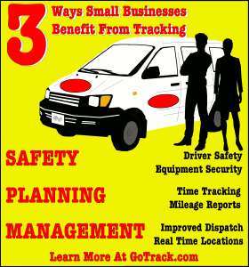 Graphic outlining three benefits small businesses can gain from fleet trackers